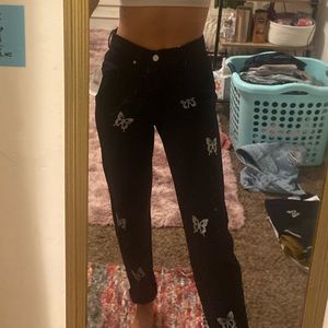 Black Pacsun Jeans high waisted size 25 butterfly